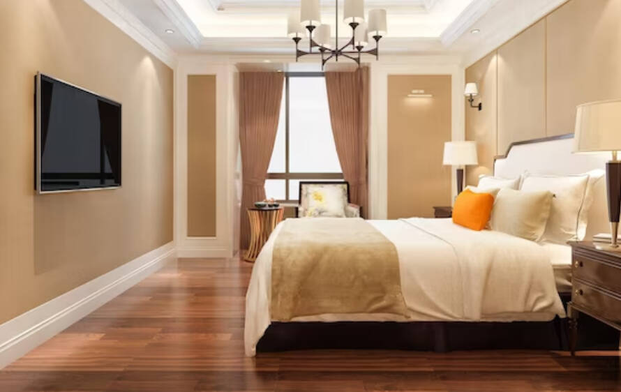 construction of a bedroom in a house